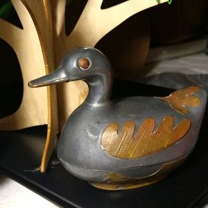 Solid pewter duck 🦆 trinket box